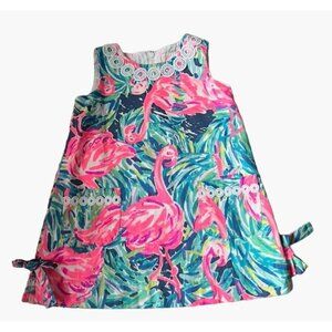 Lilly Pulitzer Shift Dress Girls Size 2T Flamingo Excellent very gently used con